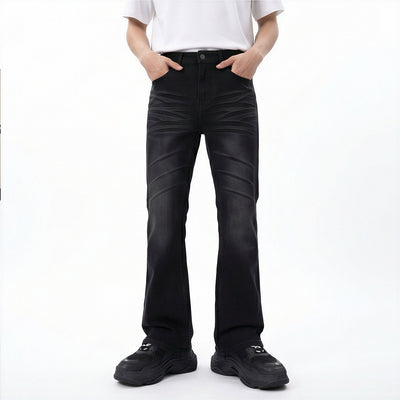 Men's Spring White Slim Flare Denim Jeans