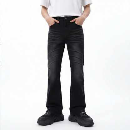 Men's Spring White Slim Flare Denim Jeans