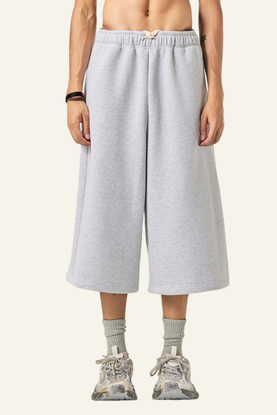Men's Streetwear Drawstring  Seven-inch Wide Leg Pants.