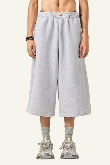 Men's Streetwear Drawstring  Seven-inch Wide Leg Pants.