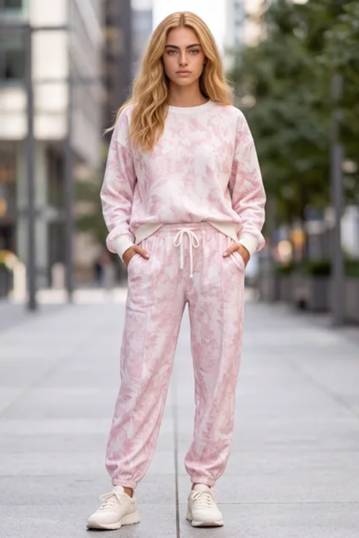 Women Fall Clothing Maple Leaf Print Sweatshirt Jogger Set