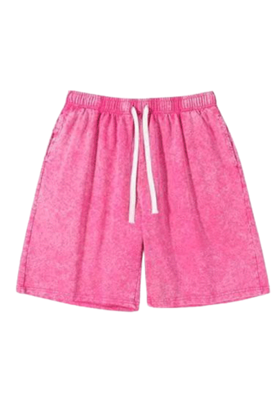 Unisex Summer 5-Inch Vintage Wax-Washed Distressed Shorts