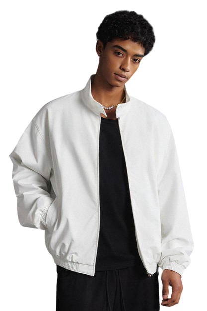 Men's Spring Summer Retro 290g Harrington Double Zip Jacket