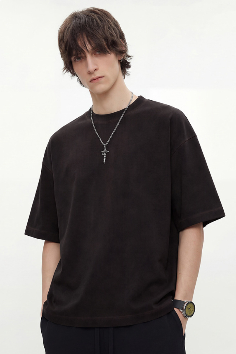 Men's 280g Spring Solid Cotton Boxy Oversized Tee