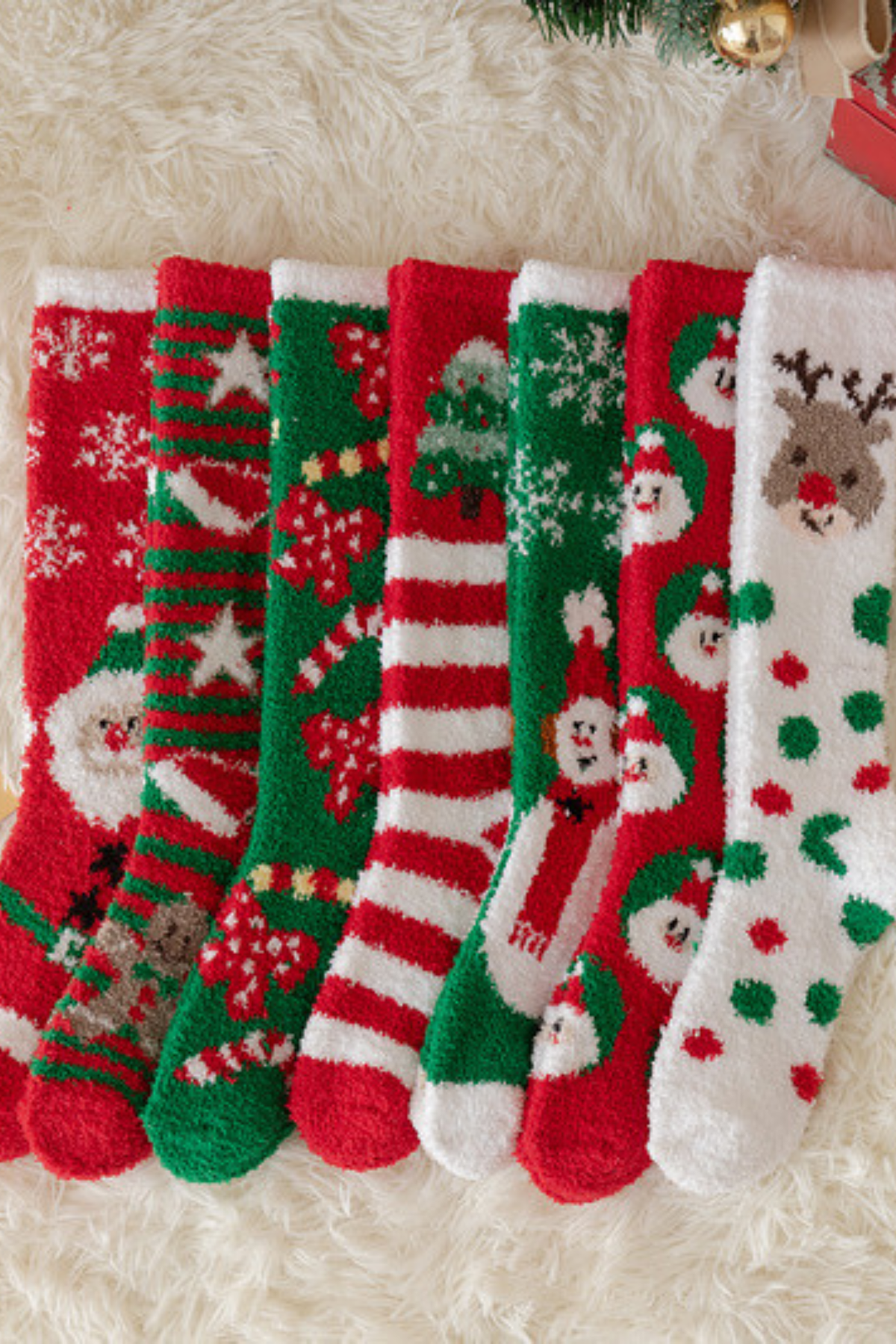 Women's Christmas Red Cute Cartoon Gift Long Socks
