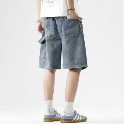 Men's Summer Light Wash Carpenter Baggy Denim Shorts