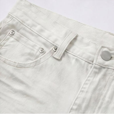Men's Spring White Slim Flare Denim Jeans