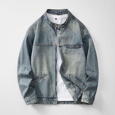 Men's Contrast Collar Corduroy Denim Jacket