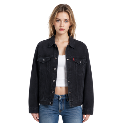 Women's Classic Black Denim Jacket