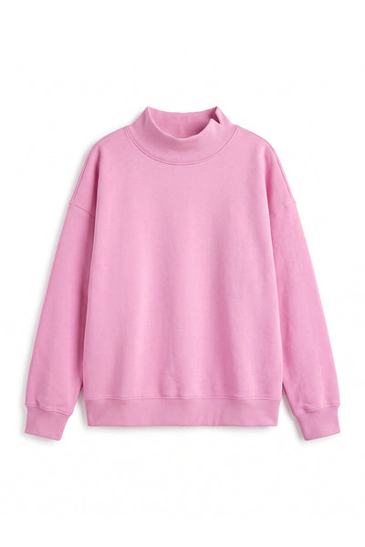 Unisex Fall Clothing Fleece Mock Neck Side Slit Sweatshirt