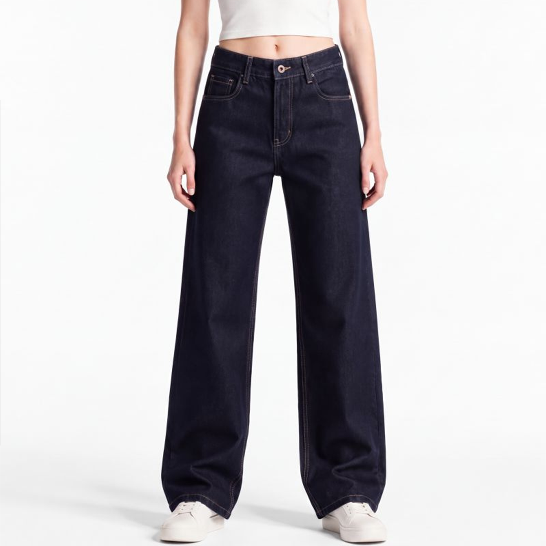 Women's Original Blue Wash High Waist Straight Leg Jeans