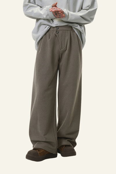Men's Streetwear Double-button Placket Trousers