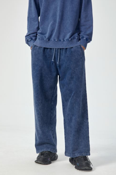 Men All Season Vintage Wax Washed Straight Sweatpants