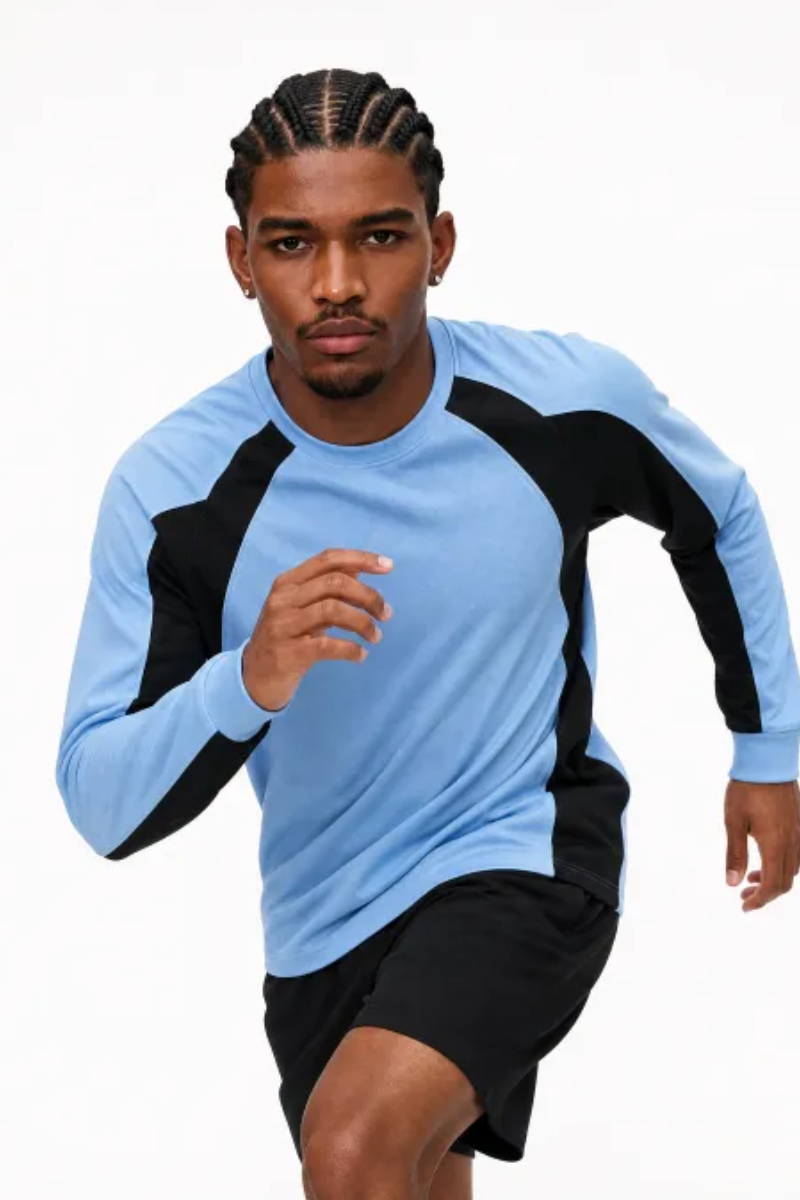Men Spring Quick Dry Mesh Raglan Long Sleeve Sports Tee