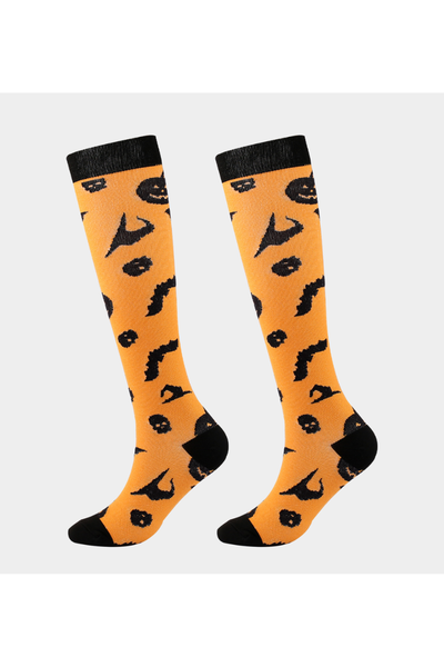 Unisex Fall Halloween Cushioned Knee High Compression Socks