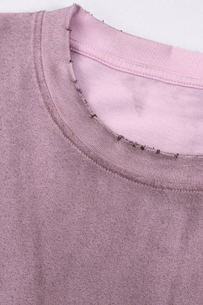 Women Fall Gradient Distressed Layered Long Sleeve Top