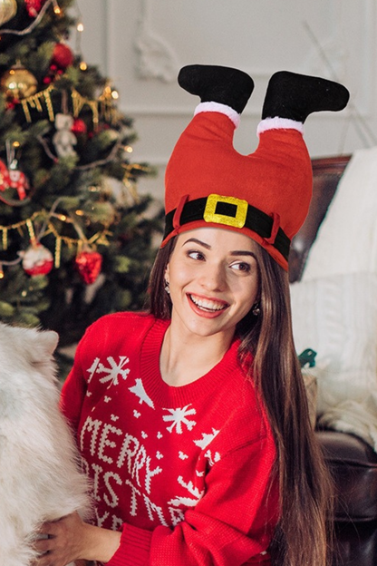 Christmas Elf Legs Novelty Hat Funny Party Costume Headwear