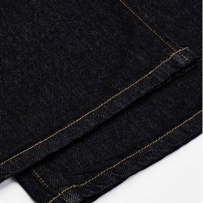 Men's Spring Contrast Stitch Wide-Leg Denim Jeans