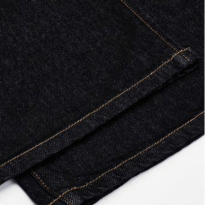 Men's Spring Contrast Stitch Wide-Leg Denim Jeans