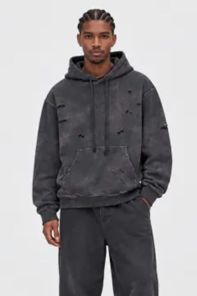 Men Fall Clothing 420G Ripped Washed Oversized Hoodie