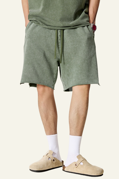 Men's Cotton Streetwear Washed Relaxed Short