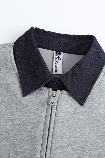 Men's Fall Winter Half-Zip Layered Preppy Sweatshirt