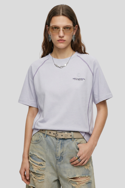 Women's Colorblock Sun Embroidery Crewneck Tee