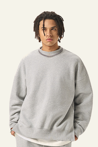 Men's Streetwear Side-Seamed Fleece-lined Pullover