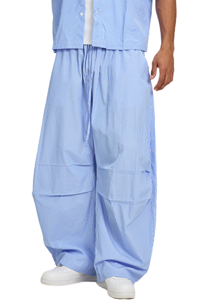 Men's Summer Stripe Loose Curved Drawstring Pants