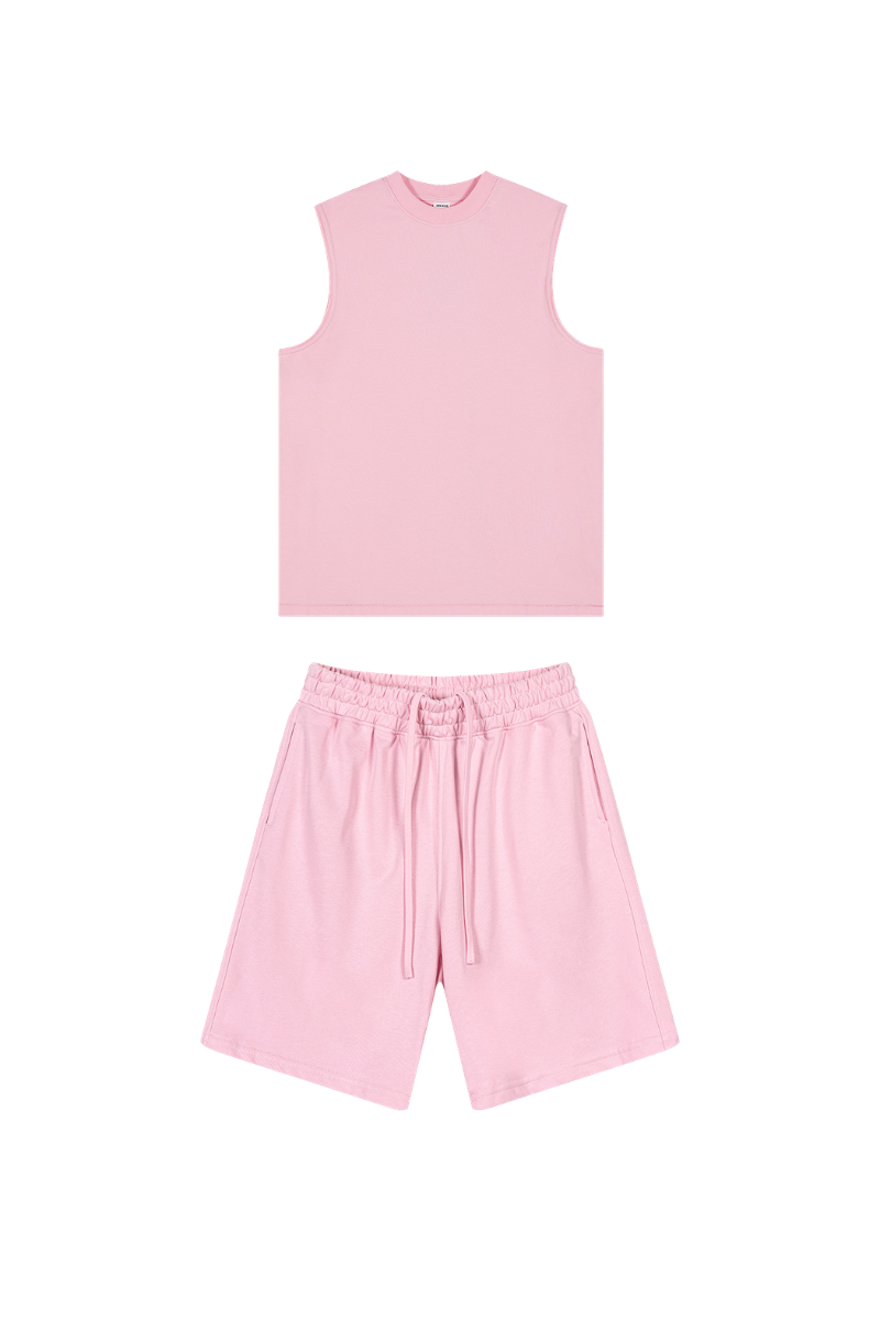 Unisex Summer American Sorona Tank & Loose Shorts Set