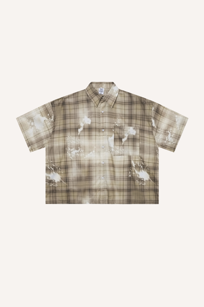 Men's Summer Relaxed Plaid Washed Stretch Breathable Tee