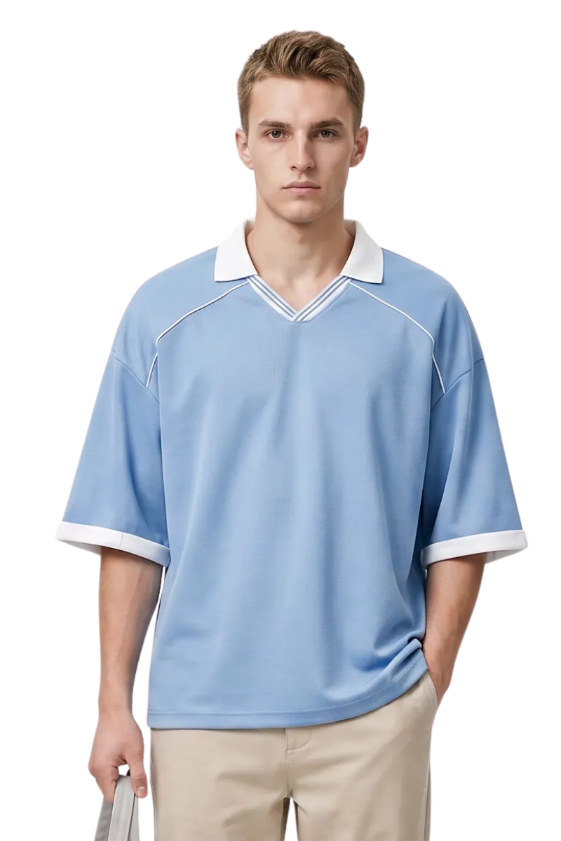 Men's Summer Colorblock Cooling Quick Dry Boxy Polo