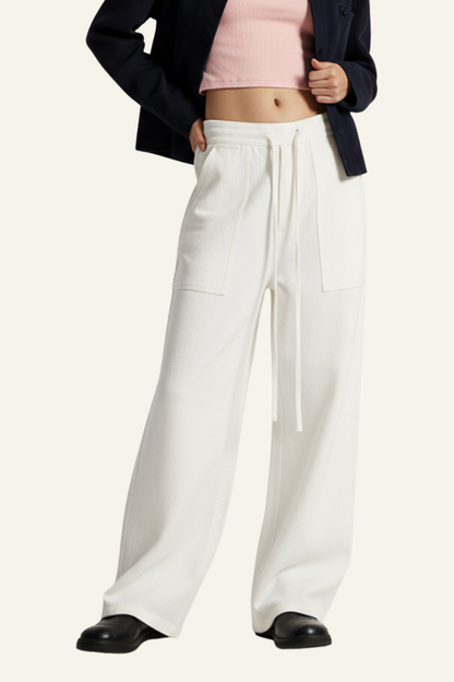 Women's Streetwear Lyocell Double-Waisted Wide Leg Pants