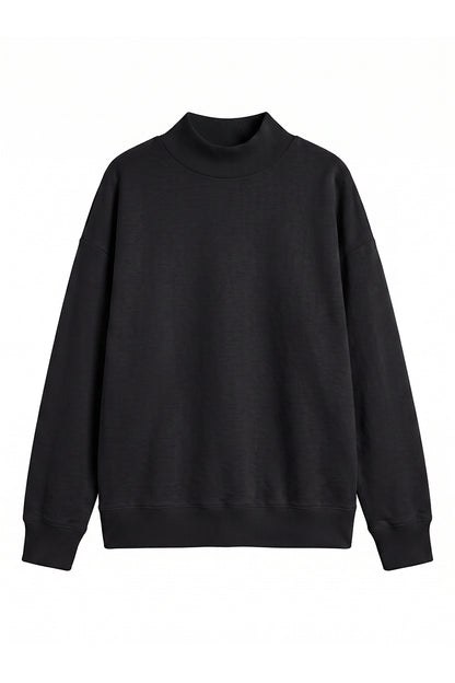 Unisex Fall Fleece Relaxed Mock Neck Sweatshirt