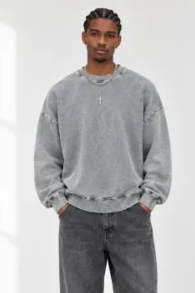 Men Fall Clothing 360G Snow Wash Crewneck Sweatshirt