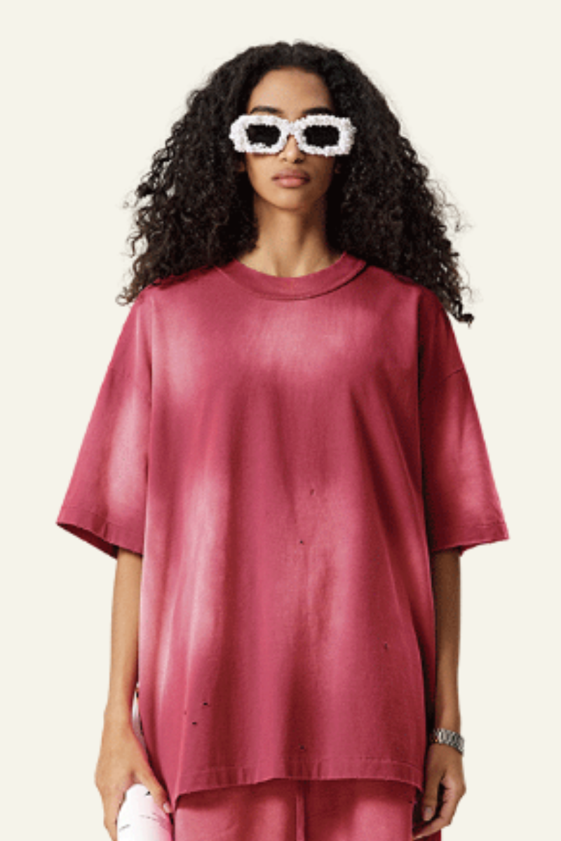 Women's Streetwear Vintage Gradient Cotton T-shirt