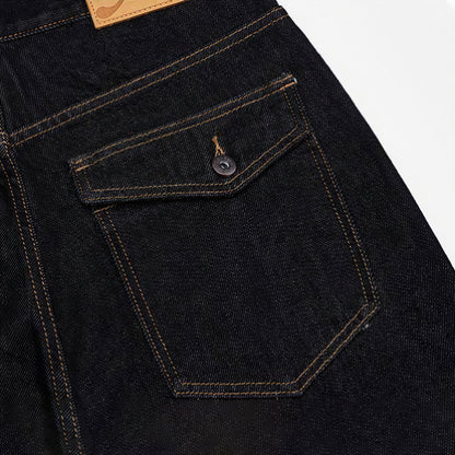 Men's Spring Contrast Stitch Wide-Leg Denim Jeans