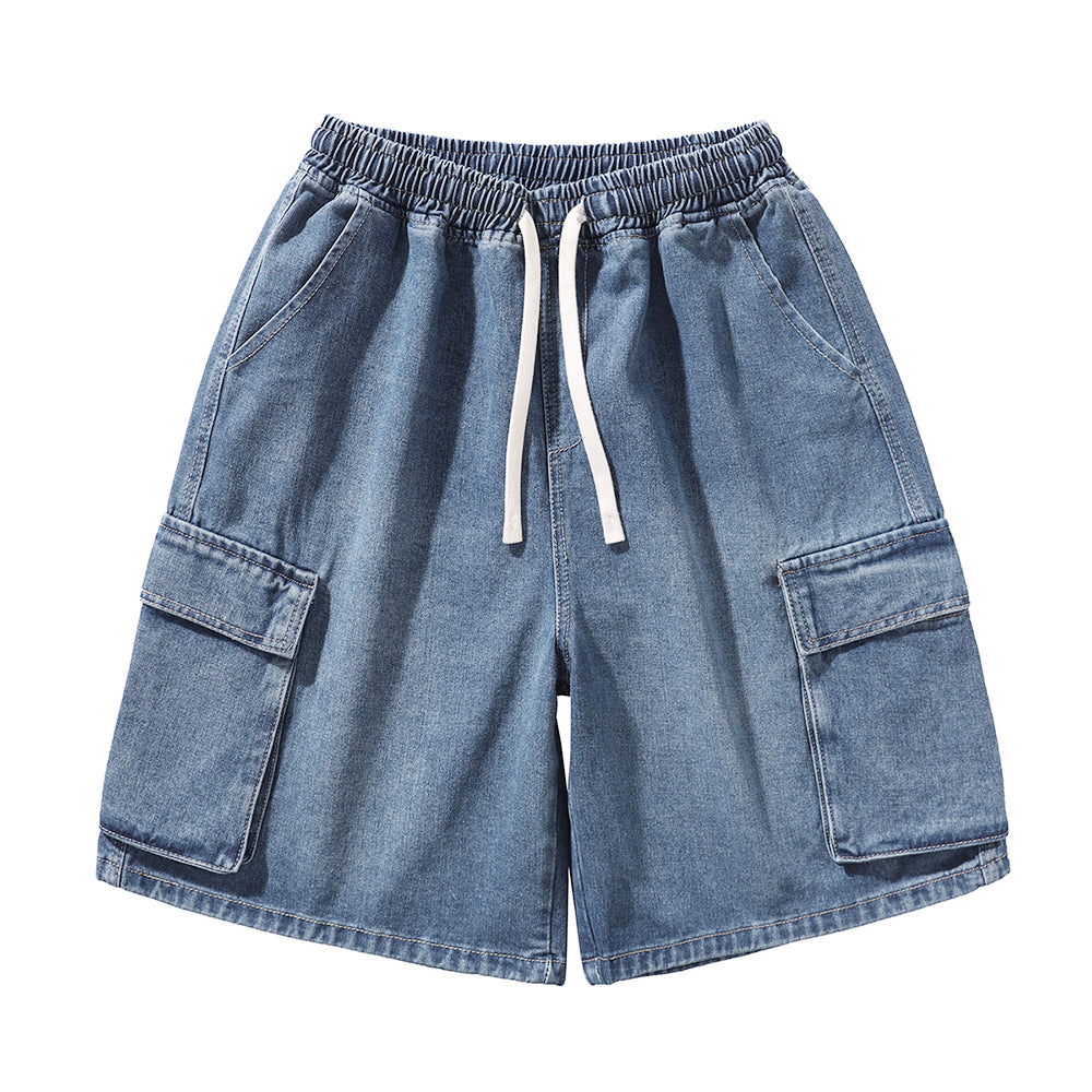 Men's Summer Light Wash Carpenter Baggy Denim Shorts