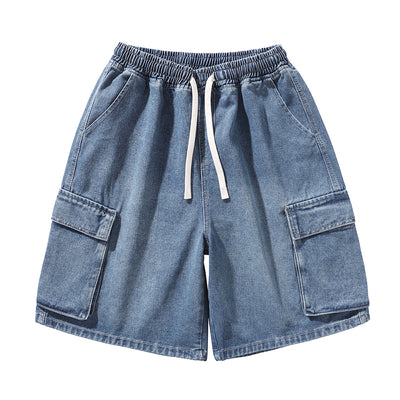 Men's Summer Light Wash Carpenter Baggy Denim Shorts