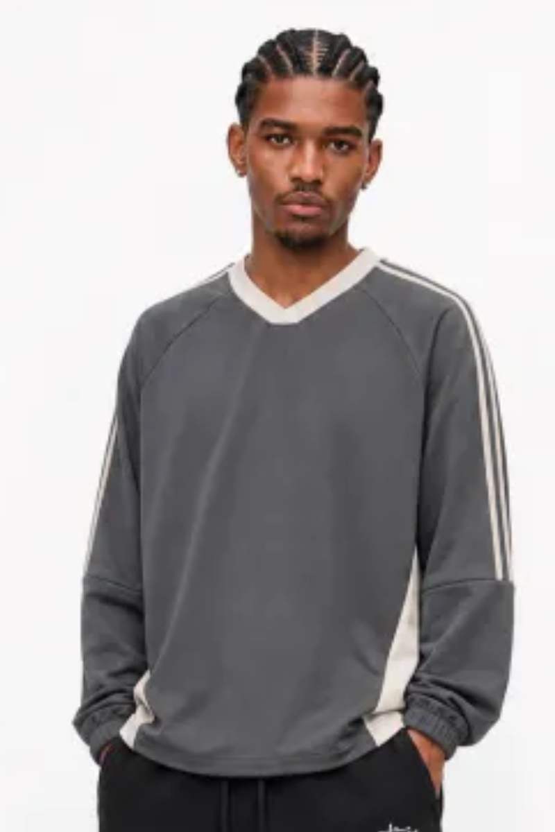 Men's Fall Colorblock V-Neck Raglan Long-Sleeve T-Shirt