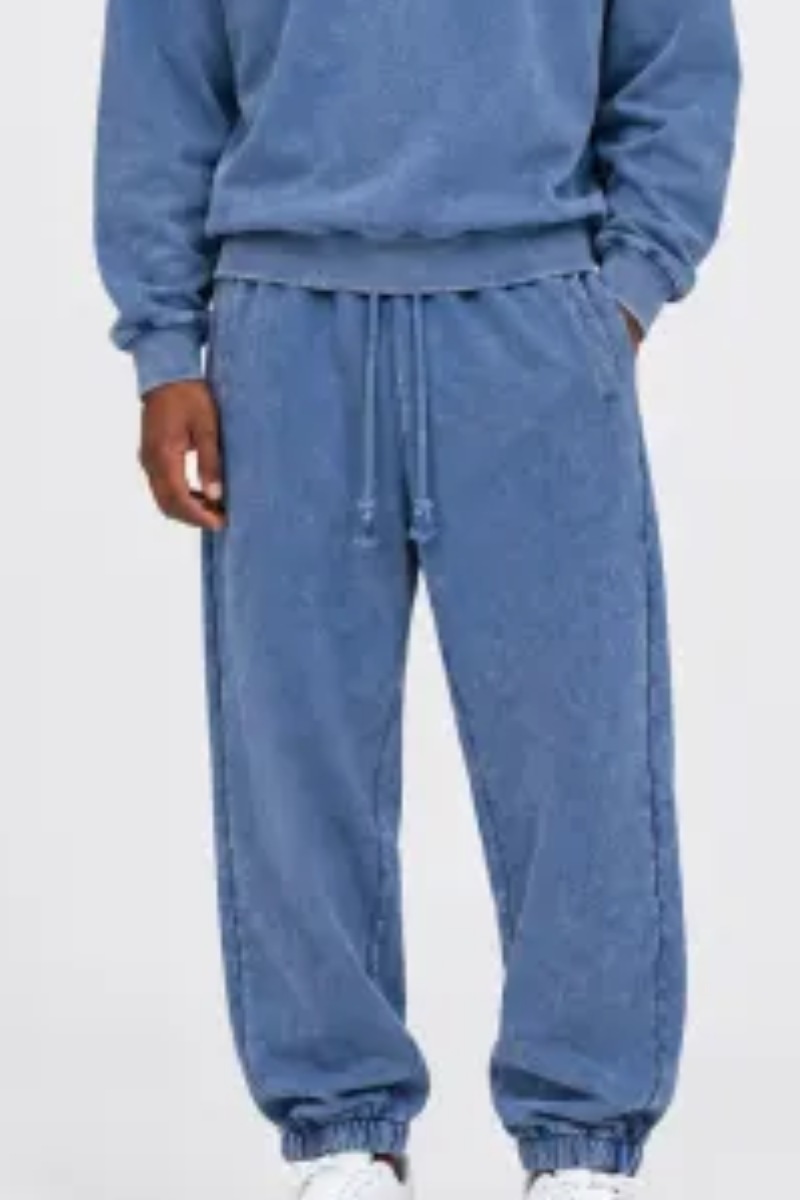 Men Fall Clothing 400G Washed Relaxed Cuff Jogger Pants