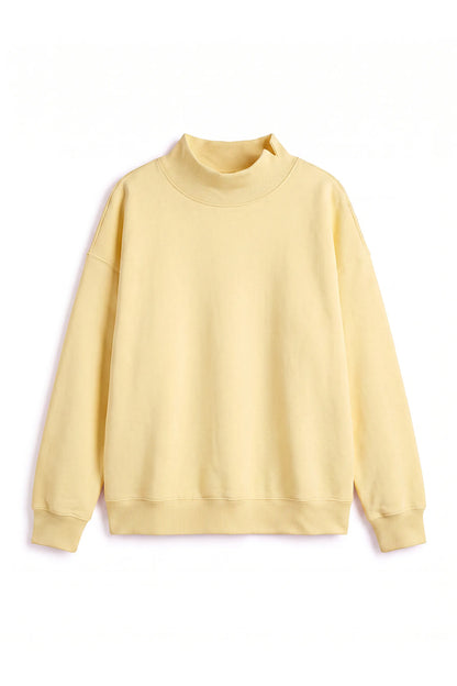 Unisex Fall Fleece Mock Neck Side Slit Sweatshirt