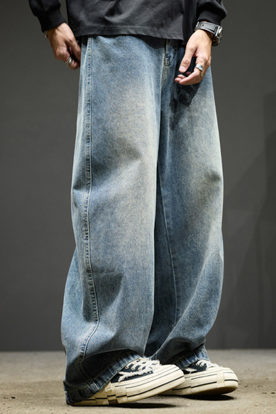 Men's Spring Summer Washed Loose Wide Leg Cargo Pants