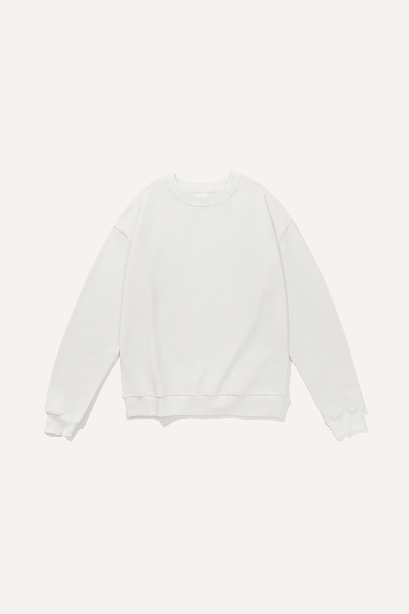 Men's Spring 380g Terry Cotton Loose Crewneck Sweatshirt