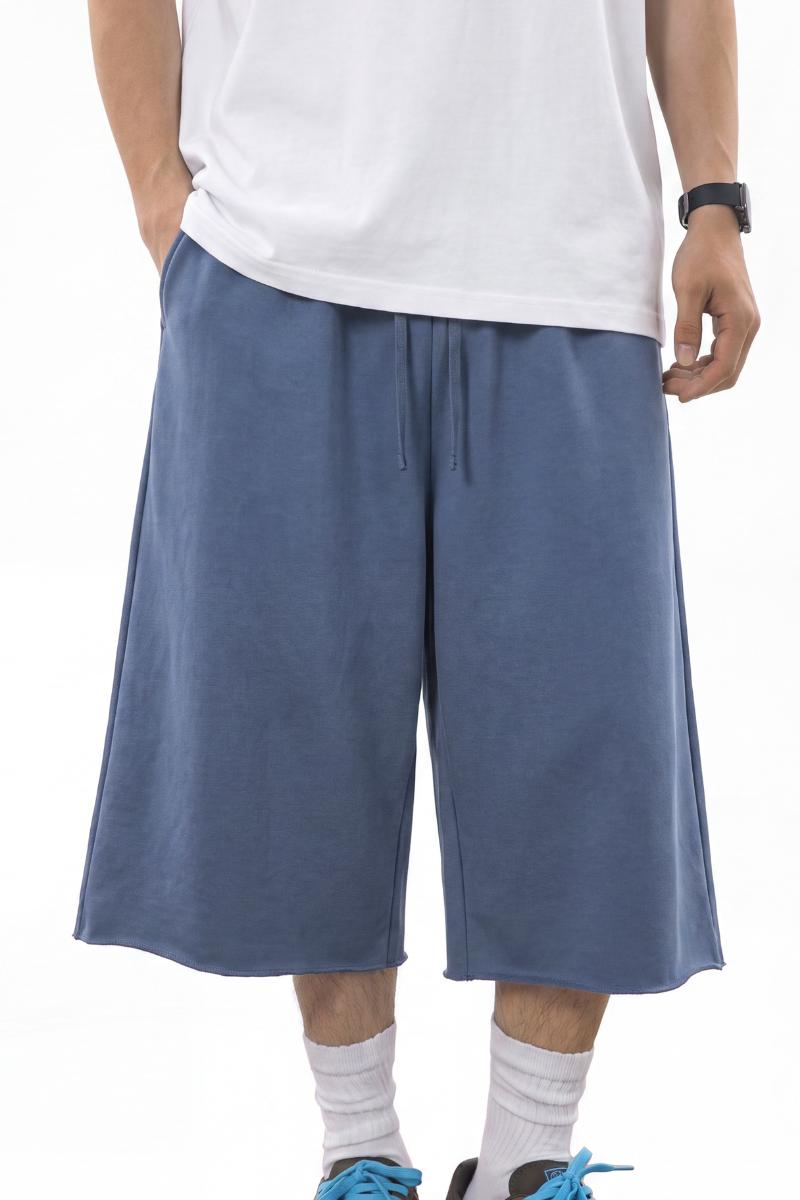 Men's Summer French-Terry Loose 7-Inch Streetwear Shorts
