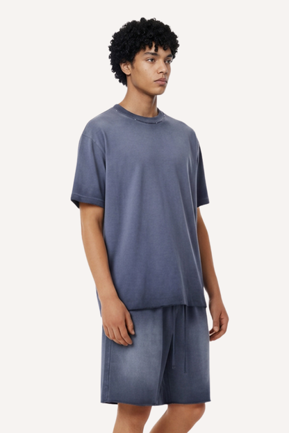 Men's 2026 Summer Washed Vintage Tee & Shorts Set
