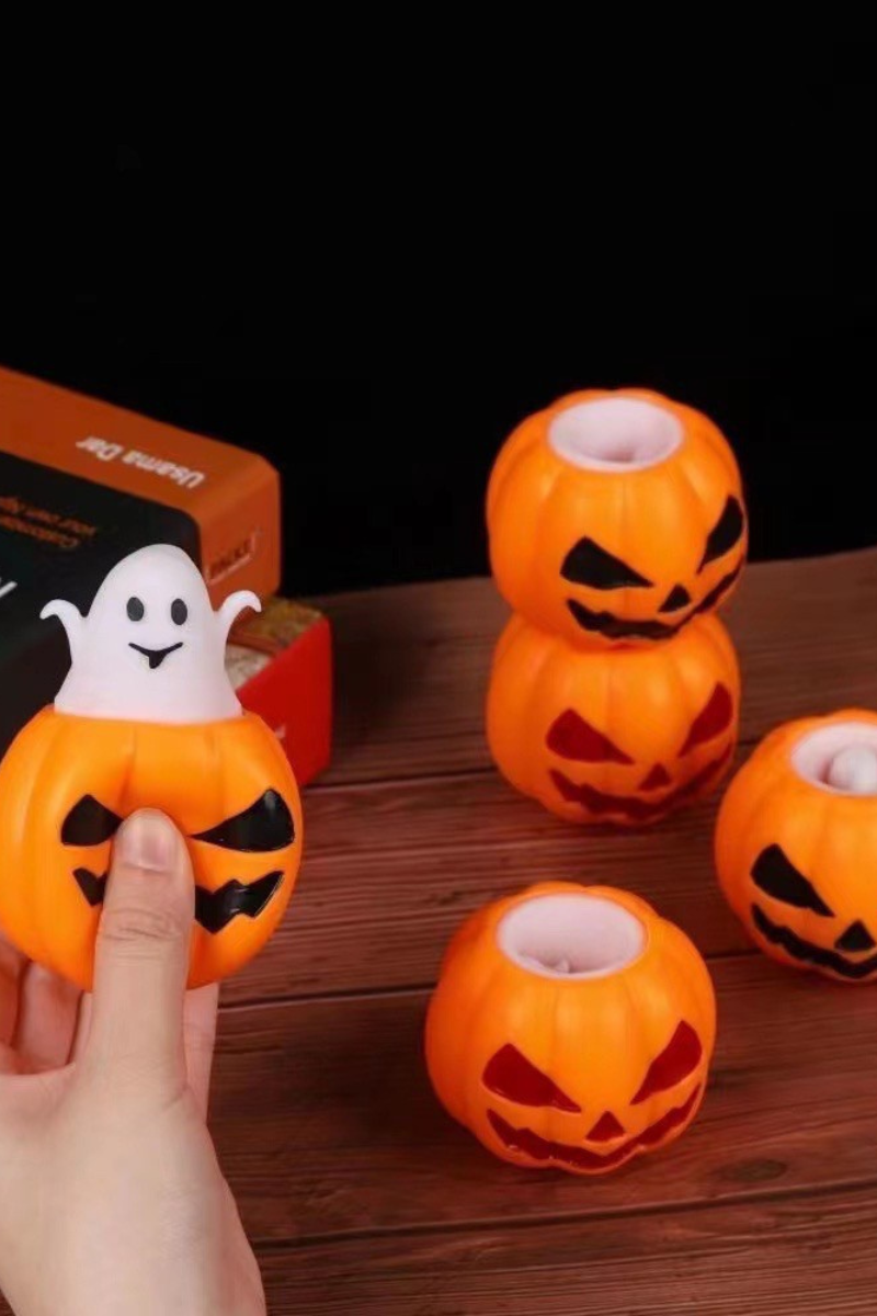 Halloween Pumpkin Ghost Squeeze Cup Fidget Toy