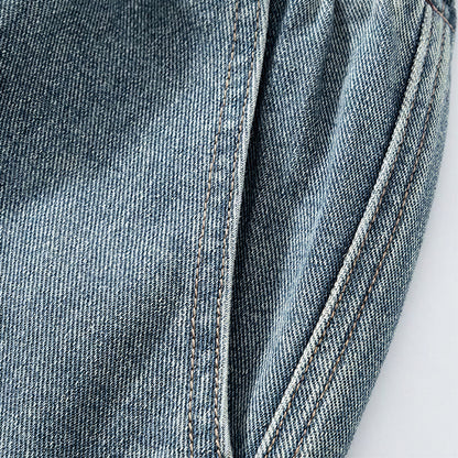 Men's Summer Light Wash Multi-Pocket Cargo Denim Shorts