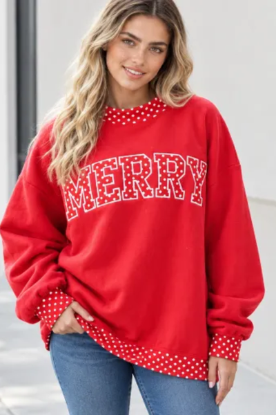 Women Fall Clothing Christmas Merry Letter Sweatshirt