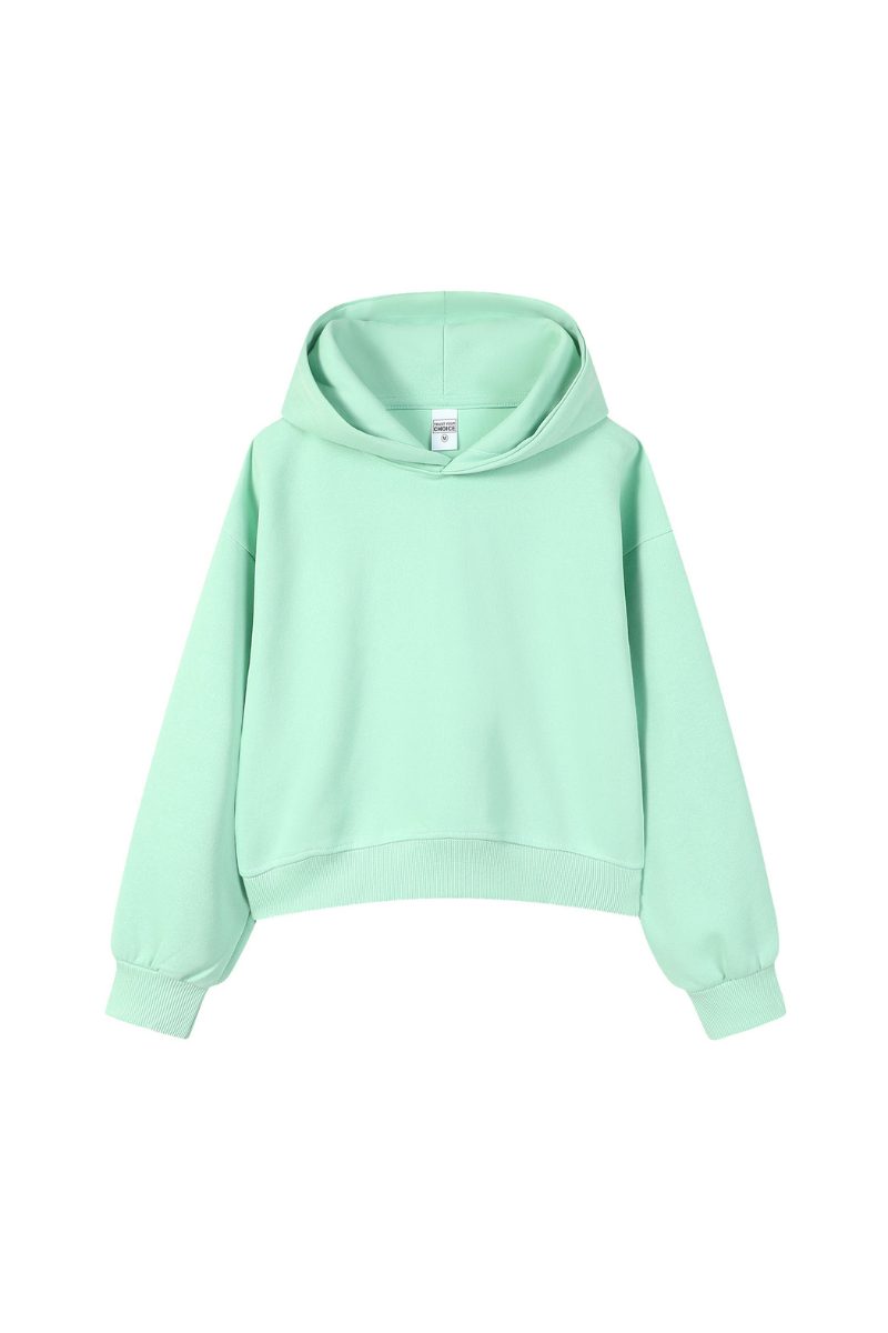 Women Fall 350gsm Cropped Drop Shoulder Pullover Hoodie